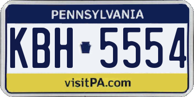 PA license plate KBH5554