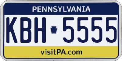 PA license plate KBH5555