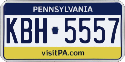 PA license plate KBH5557