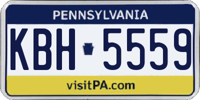PA license plate KBH5559