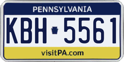 PA license plate KBH5561
