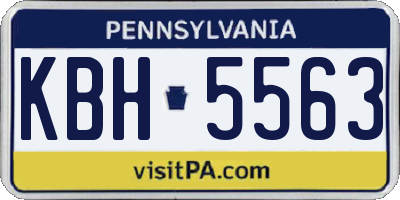 PA license plate KBH5563
