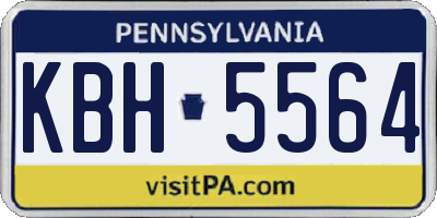PA license plate KBH5564