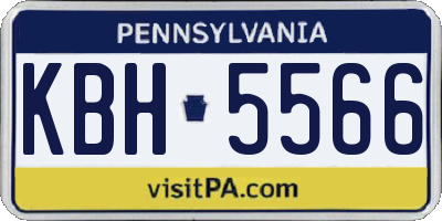 PA license plate KBH5566