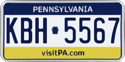 PA license plate KBH5567