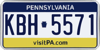 PA license plate KBH5571
