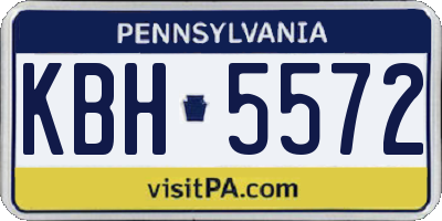 PA license plate KBH5572