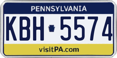 PA license plate KBH5574