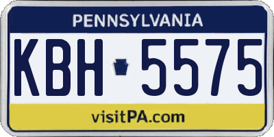 PA license plate KBH5575