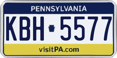 PA license plate KBH5577