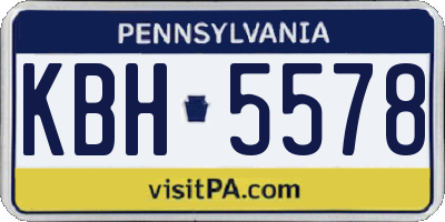 PA license plate KBH5578