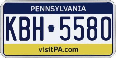 PA license plate KBH5580