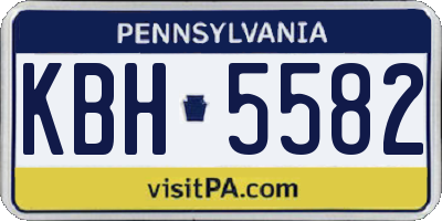PA license plate KBH5582