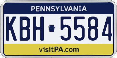 PA license plate KBH5584