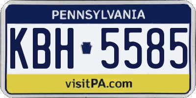 PA license plate KBH5585