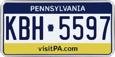 PA license plate KBH5597