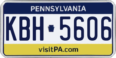 PA license plate KBH5606