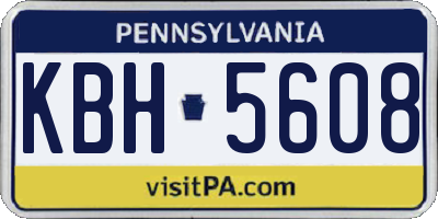 PA license plate KBH5608