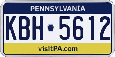 PA license plate KBH5612