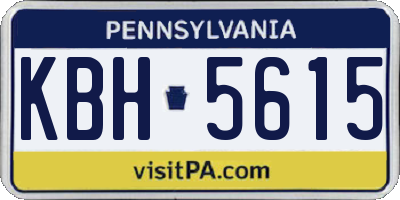 PA license plate KBH5615