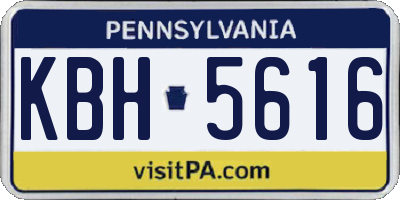 PA license plate KBH5616