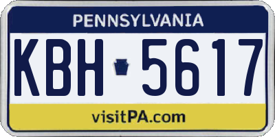 PA license plate KBH5617