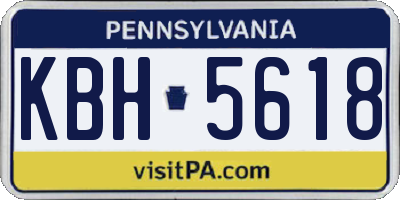 PA license plate KBH5618
