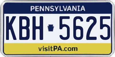 PA license plate KBH5625