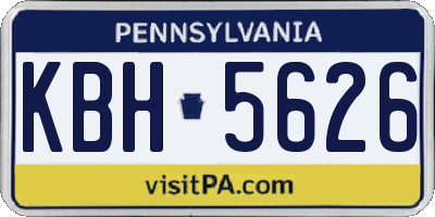 PA license plate KBH5626