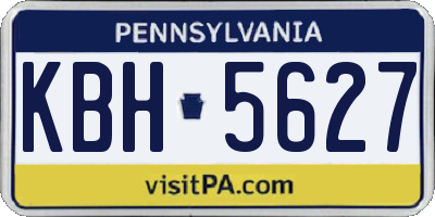PA license plate KBH5627