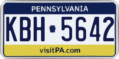 PA license plate KBH5642