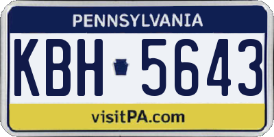 PA license plate KBH5643