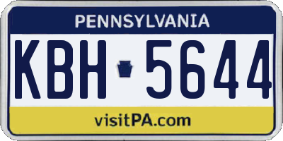 PA license plate KBH5644