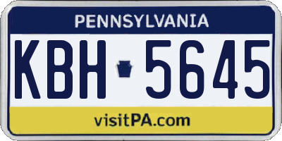 PA license plate KBH5645