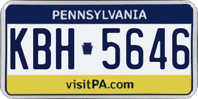 PA license plate KBH5646