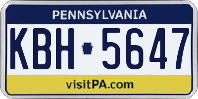 PA license plate KBH5647