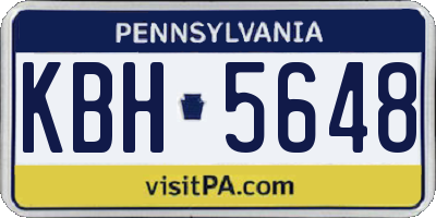 PA license plate KBH5648