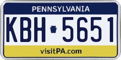 PA license plate KBH5651