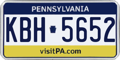 PA license plate KBH5652