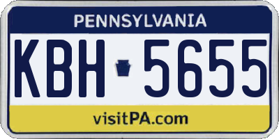 PA license plate KBH5655