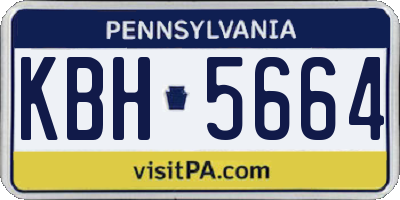 PA license plate KBH5664