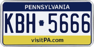 PA license plate KBH5666