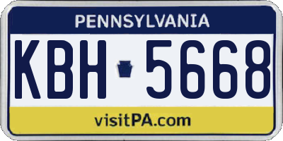 PA license plate KBH5668