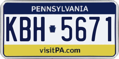 PA license plate KBH5671