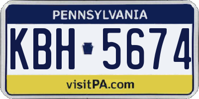 PA license plate KBH5674