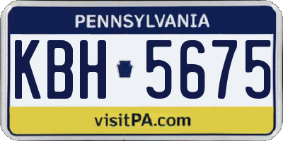 PA license plate KBH5675