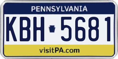 PA license plate KBH5681