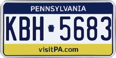 PA license plate KBH5683