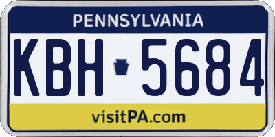PA license plate KBH5684