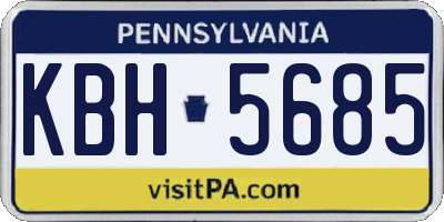 PA license plate KBH5685